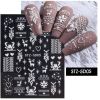 1 piece New nail stickers ins stereo 5D embossed Christmas snowflake French adhesive nail stickers - STZ-5D05
