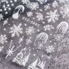 1 piece New nail stickers ins stereo 5D embossed Christmas snowflake French adhesive nail stickers - STZ-5D01
