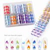 1 Box Nail flame sticker decoration waterproof 2021 new ins wind color lasting nail polish glue decorative sticker sheet - 01