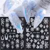 1 piece New nail stickers ins stereo 5D embossed Christmas snowflake French adhesive nail stickers - STZ-5D06