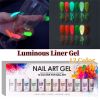 Nail Art Lacquers Beauty Salon 12 Colors Paint Gel Nails Set Soak off Painting Glow in Dark Gel Line Polish Kit - 12colors/set